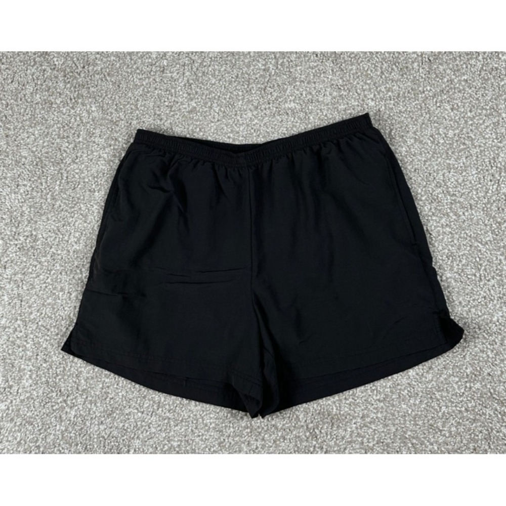 LL Bean‎ Shorts Womens Medium Black High Rise Slash Pockets Elastic Waist Lined